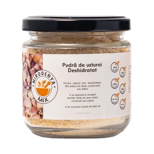 Pudră de Usturoi Deshidratat la Borcan, Condiment Natural pentru Mâncăruri Delicioase, Fără Conservanți sau Aditivi 125g